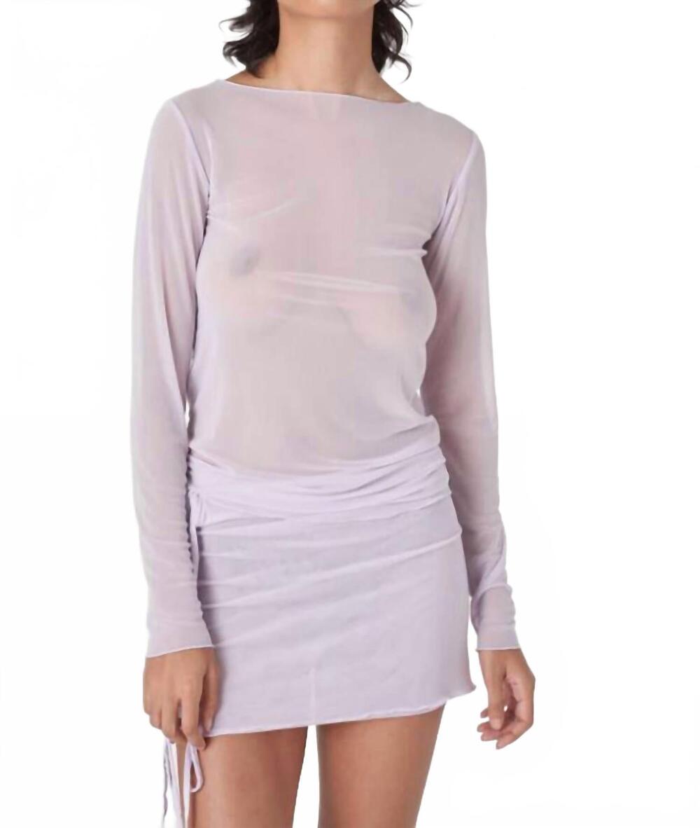 NEW FIND ME NOW women's second skin korean power mesh top in lilac